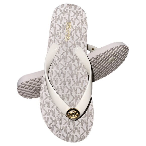 NWT MICHAEL KORS MSRP $69.99 WOMEN'S PEARL FLIP FLOPS SANDALS SIZE 10 - Picture 1 of 4